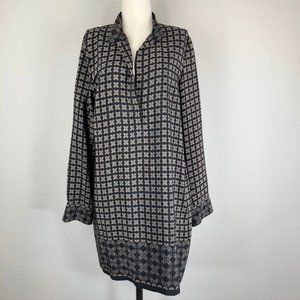 Vince 100% Silk Patterned Tunic Sheath Dress